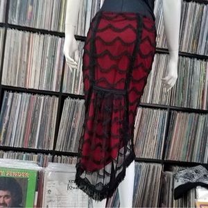 Vintage Lip Service “On The Fringe Miss Manners” Bustle Skirt late 90s 2000s